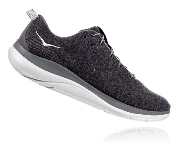 Hoka One One Hupana Flow Wool Mens UK - Grey Road Running Shoes - EFGWZ4723